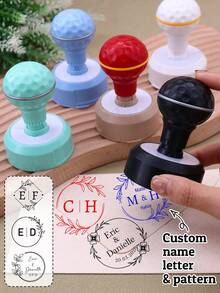 Customized Name Stamp, Back To School Supplies, Personalized Name Stamp, Cartoon Pattern Signature Stamp, Customizable Stamp, Customized Student Stationery Gift, Birthday Gift, Multiple Colors, 3 Ink Colors, Cute, Multipurpose, Reusable, Envelopes, Backpacks, Invitations, Napkins, Anniversary, Teacher, Son - Style a - View 7