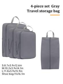 4pcs Travel Compression Packing Cubes, Foldable Clothes & Laundry Organizer - Multicolor - View 14