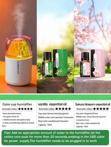 2-In-1 Volcano Shaped Car Humidifier And Aroma Diffuser With LED Light, 180ml USB Powered (Auto Shut Off), Portable Air Humidifier, Quiet Mist Aroma Diffuser, Multiple Fragrance Options, Suitable For All Car Models - A - 查看 27