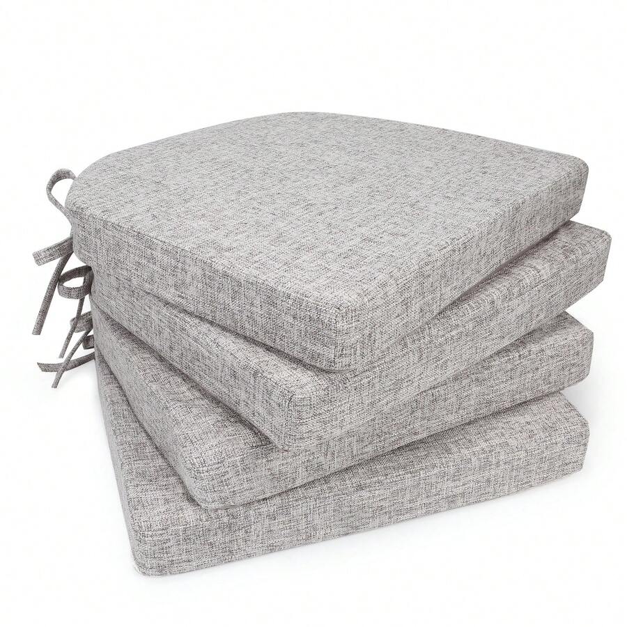 Cojín en forma de D, Cojín de silla de comedor de 2 pulgadas de grosor, lavable a máquina, cojín de asiento de silla de 16 pulgadas x 16 pulgadas, paquete de 4 - Multicolor - Ver 1