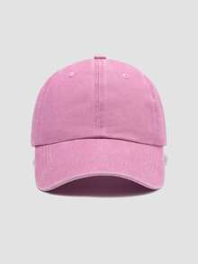 1 pieza Gorra de béisbol unisex de unicolor desgastada y lavada, estilo vintage, sombrero visera transpirable para exteriores, pesca, viajes - Multicolor - Ver 18