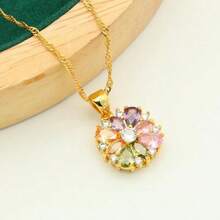5pcs Vintage Personalized Women's Wedding Jewelry Set - Bracelet, Earrings, Ring, Necklace, Pendant, Suitable For Daily Wear, Vacation, Gift - Colorful - View 5