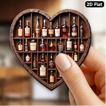 1pc Acrylic Rubber Soft Magnet - Vintage Wooden Barrel Display Rack Suitable For Energetic Whiskey Bottle Grid, Suitable For Refrigerator Door Home Bar Decor, Ideal For Bourbon Lovers Christmas And Housewarming Gifts (2D Flat Design), Applicable To 11 Holidays, Suitable For All Seasons, Holiday Gift Recommendation, Retro Aesthetics, Farmhouse Style Design, Durable Magnet, High-Quality Acrylic, Decorative Magnet, Bar Accessories, Home Bartender, Whiskey Enthusiast