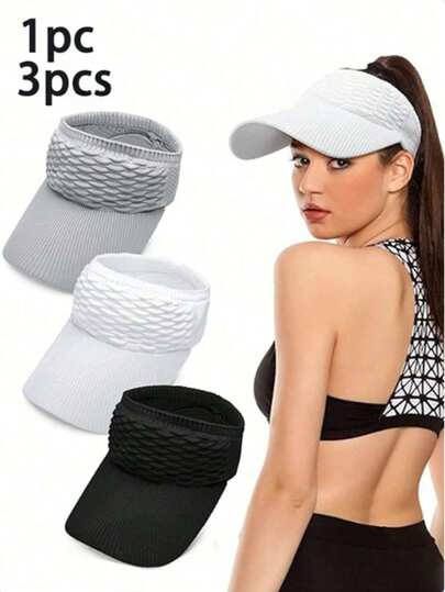 1pc Women's Mesh Breathable Summer Sun Hat, Korean Style Knitted Baseball Cap, Outdoor Sports Sun Protection Hat