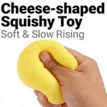 1pc New Soft Cheese Squeeze Toy, Squishy Stress Relief Toy For Office Desk And Home Relaxation - Random Colors and Styles - View 3