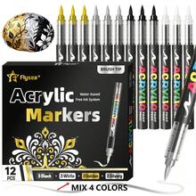 Bộ bút dạ acrylic chuyên nghiệp Flysea New Colorful Series 12 chiếc/hộp, màu sắc sống động, hệ thống mực chảy mượt mà mới, 12 màu/bộ, nhiều sự kết hợp màu sắc khác nhau, sản phẩm mới ra mắt, chất lượng tốt hơn, trải nghiệm viết mượt mà hơn, được thiết kế dành cho các nghệ sĩ chuyên nghiệp. - Nhiều màu - Xem 39