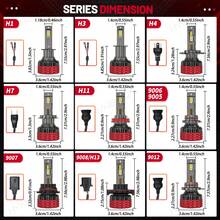 HYNBYZJ 2 bóng đèn pha LED ô tô H4 H7 Canbus 280W 200000LM H1 H3 H9 H11 9005 HB3 9006 HB4 9012 9007 HB5 H13 9008 Đèn LED ô tô công suất cao Đèn sương mù 6000K 12V - A - Xem 9