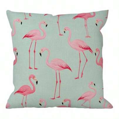 Design 99 - HGOD DESIGNS Flamingo Decorative Throw Pillow Cover CaseFlamingos Cotton Linen Outdoor Pillow cases Square Standard Cushion Covers For Sofa Couch Bed 46cm x 46cm Pink
