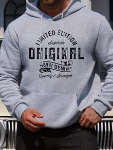 Beautiful Premium Men's Unisex Casual Printed Sweatshirt, New Limited Edition, Fashionable Hoodie With Drawstring, Autumn/Winter Top, Comfortable And Versatile Long-Sleeved Hoodie, Ling Moyun Selection - 淺灰色 - 查看 2