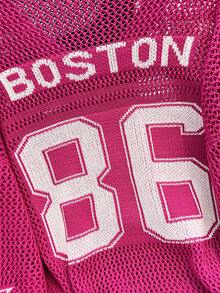 Áo nỉ rộng rãi, dáng suông mùa hè dành cho nữ, in số, kiểu dáng thanh lịch, thoáng mát, thích hợp mặc mùa xuân. - Màu Hồng Tươi - Xem 10