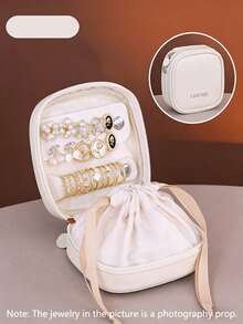 Custom Name Travel Jewelry Box, Personalized PU Leather Mini Jewelry Organizer, Portable Earring/Ring Storage Case, 1PC - Multicolor - View 11