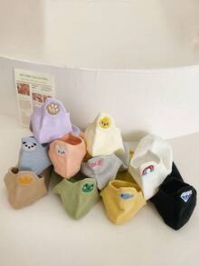 10 Pairs Random Spring/Summer Women Cartoon Animal Embroidery Breathable Cute Shallow Mouth Boat Socks, Suitable For Daily Wear - Multicolor - View 2