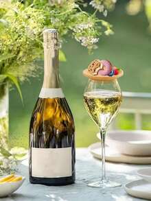 Bamboo Wine Glass Lid, Multi-Purpose Party Dessert Board, Leak-Proof Round Bamboo Wood Wine Glass Cover - Multicolor - View 1