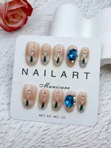 10pcs Handmade Almond-Shaped Light Pink Scented French Manicure Nail Stickers, Embossed Nail Art, Suitable For New Year, Valentine's Day, UV Lamp Manicure, Summer, Wearable Nail Art, Elegant Design, High-End French Style - Baby Pink - View 14