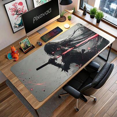 XXL Waterproof Stitched Edge Gaming Mouse Pad - Large Anime Style Extra Large Mouse Mat - Gamer Desk Pad Accessory