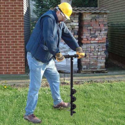 24-Inch Durable Manual Spiral Soil Loosener With Black Oxide Finish, Round Handle For Easy Grip - Perfect For Farm & Yard