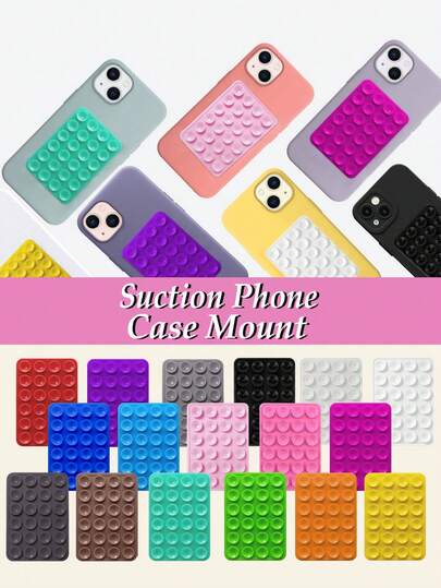 48-Suction Cup Phone Holder, 24 Suction Cups On Each Side, 17 Color Options, Detachable & 360° Rotatable, Waterproof, Suitable For Bathroom Wall, Mirror, Vanity, Smooth Surfaces, Fits All Phones & Small Tablets