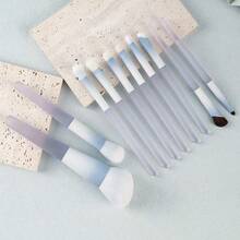 便携式化妆刷套装，10支装，日常旅行必备，包含散粉刷、腮红刷、鼻影刷、眼影刷，刷毛柔软。 - 淺藍色 - 查看 7