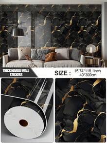 1卷300厘米/118.1英寸大理石纹自粘墙纸，2.4毫米厚，可移除可清洁自粘接触纸，适用于厨房防溅板、台面、浴室盥洗台、橱柜（15.7x118英寸） - 多色 - 查看 17