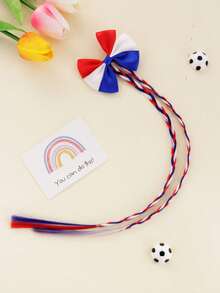 1pc High-Quality National Flag Color Braid Hair Clip, Cute & Cool Braided Hairpin For Fans, Party, Team Cheering Performance Decoration - Multicolor - View 16