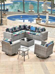 1pc Tropical Rainforest Leaf Print Milk Silk Sofa Cover, High Elasticity Dust-Proof Removable Washable All-Season Sofa Slipcover, Suitable For Patio, Garden, Poolside And Multiple Occasions, Single Piece Sold Not Set Sofa Protector - Multicolor - View 8