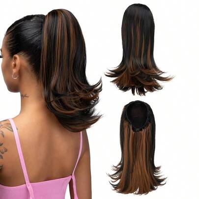 Tóc giả đuôi ngựa xoăn bằng sợi tổng hợp, thiết kế dây rút, phù hợp cho sử dụng hàng ngày, lễ hội, tiệc tùng, được thiết kế đặc biệt dành cho phụ nữ.