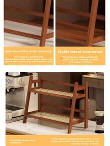 1pc Desktop Kitchen Organizer Rack, Spice Rack, Double-Layer Desk Organizer, Suitable For Office, Kitchen, Cup Holder, Christmas, Winter, Kitchen - Multicolor - View 8