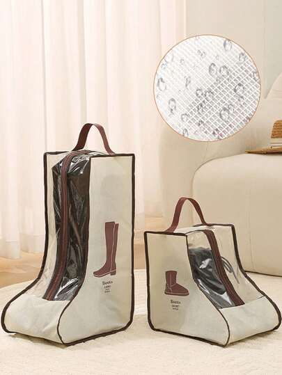 1 Stück Schuhbeutel zum Reisen, Stiefel Aufbewahrungstasche, staubdichte Knöchel Stiefel Schutztasche mit Griff, tragbare wasserdichte kurze Stiefel, Schuh Aufbewahrung und Organisationstasche für Herren & Damen (Knöchel Stiefel), Stiefel und Schuh Aufbewahrungstasche, Staubschutzhülle, Gepäck Stiefel Tasche, elegante Schuh Aufbewahrungstasche, Vliesstoff Schuhbeutel für Reisen und Zuhause