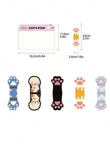5pcs Cute Cat Paw Magnetic Bookmarks Book Decoration,School Supplies,Back To School - Multicolor - View 5