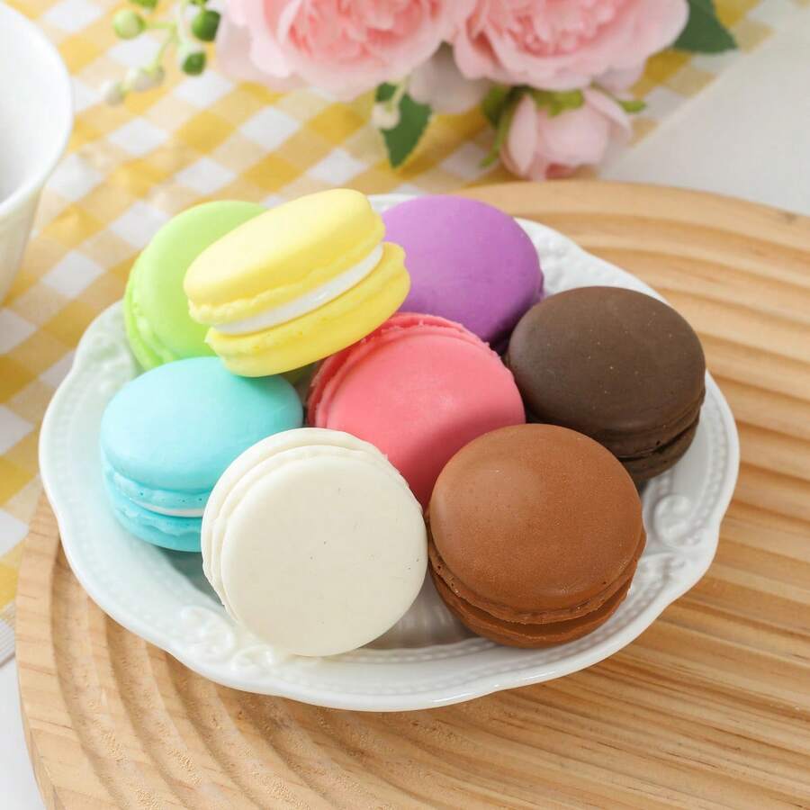Đồ chơi bóp mềm hình bánh Macaron giống thật, chất liệu PU đàn hồi nhanh, mô phỏng bánh mì nhân kem, đồ trang trí hình bánh Macaron, đồ chơi giảm căng thẳng. - Nhiều màu - Xem 1