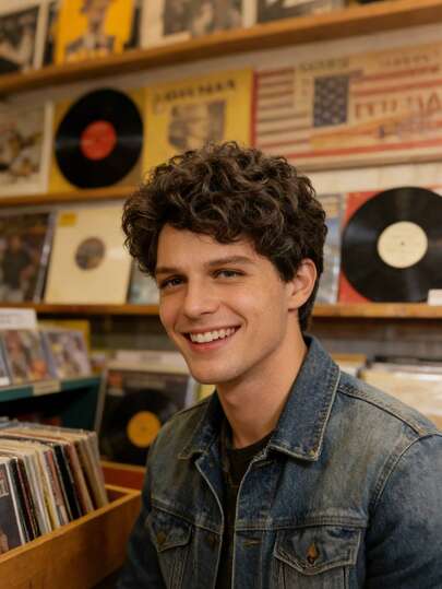 Retro Record Store Curly Brown Wig: Step Into The Nostalgic Charm Of A Vintage Vinyl Shop With This Natural-Looking Curly Brown Wig, Perfect For Embodying Laid-Back Record Store Clerks, 70s Folk Singers, And Retro Music Enthusiasts At Themed Photoshoots And Nostalgic Cosplay Events