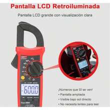 Pinza amperimétrica digital de CA UNI‑T UT202A+, 600A, multímetro digital multifuncional, herramienta de reparación para electricistas. - Rojo - Ver 6