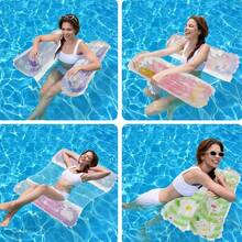 Phao bơi đôi hình hoa đính kim sa, võng lưới dày dặn dành cho một người, thích hợp cho hồ bơi mùa hè. - Nhiều kiểu dáng - Xem 3