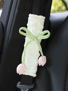 Tulip Flower Car Seatbelt Shoulder Pad Cover, Car Belt Protector, Universal All Seasons,Car Accessories Women - 粉紅色 2 件裝 - 查看 10