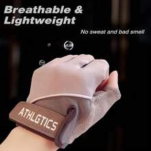 1 Pair Unisex Fingerless Fitness Gloves, Anti-Slip Breathable Durable For Dumbbell, Outdoor Sports, Cycling, Weightlifting, Rowing, Climbing - A - View 9