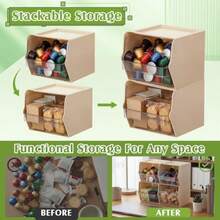 4 contenedores de almacenamiento para cápsulas de café con soporte de gran capacidad accesorios de plástico organizador de almacenamiento ideal para cápsulas de expreso para nevera - Crema - Ver 4