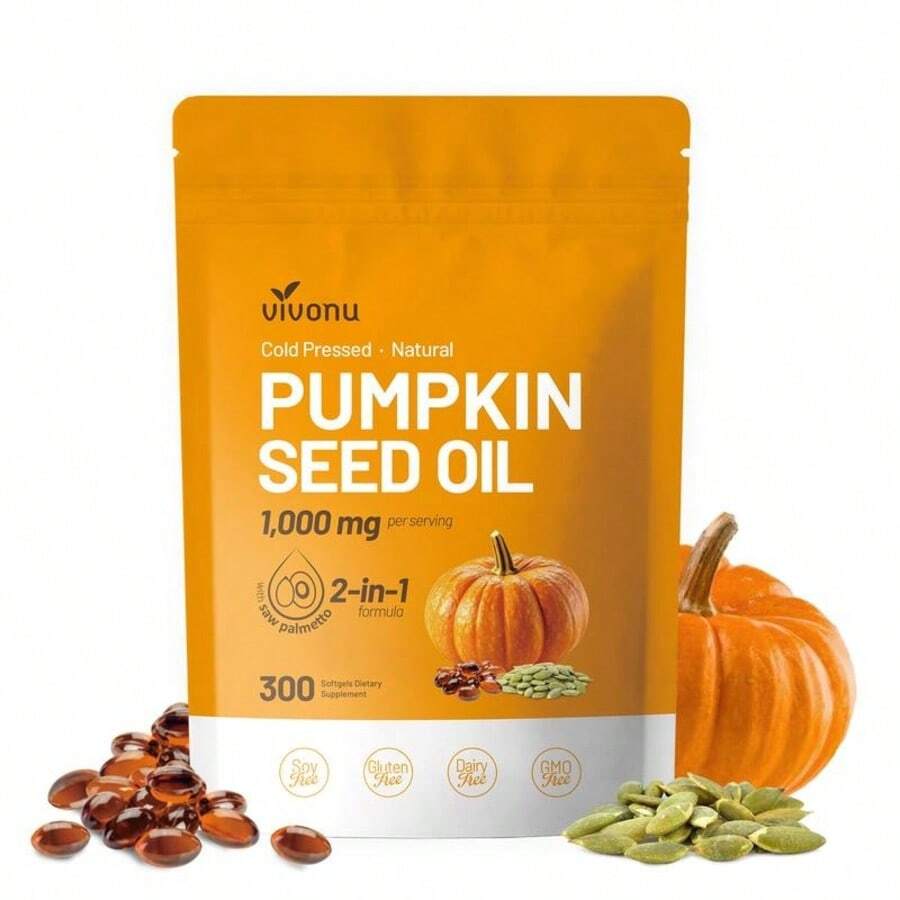 Natural Pumpkin Seed Oil And Saw Palmetto Softgel 1000mg High Content Plant Esters 300 Capsules - 210g - 查看 1