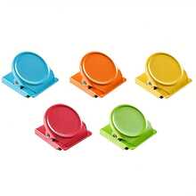 5/8个磁性夹子，强力钕磁铁底座，多用途文件整理夹和便签夹，适用于办公室冰箱、白板、日历等，可固定便签、纸张、照片等，耐用金属结构，彩色冰箱夹，适用于厨房家居装饰，专业学生用品，圣诞节礼物佳选。 - Round - 查看 14