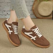 2026新款女士平底休闲运动鞋 - 棕色 - 查看 3