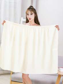 1pc Women's Super Soft Adjustable Bathrobe, Can Also Be Used As A Bath Towel Dress. Quick Absorbent And Warm After Bathing, Comfortable And Breathable For Sauna Etc. Lightweight And Portable, Prevents Exposure. Loose Design With Adjustable Fit, Suitable For Different Body Types And Styles. - Multicolor - View 6