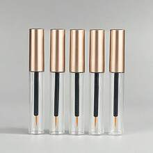 1/5/10pcs Rose Gold Refillable Containers, 5ml Transparent Eyeliner/Mascara Empty Bottles With Funnel, Portable Makeup Refill Jars - Mocha Brown - View 9