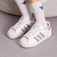 Adidas Giày thể thao nữ Clover SUPERSTAR II W kiểu dáng năng động, thoải mái. - Trắng/Tím - Xem 5