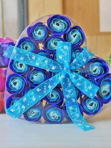 24支玫瑰香氛皂花礼盒套装，情人节、婚礼、生日派对礼物，可水洗人造玫瑰花礼盒，创意礼品 - 多色 - 查看 10