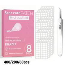 800/400/200/80 piezas Parches para cubrir cicatrices, material cómodo y transpirable, suave y no irritante, sin alcohol, usar con pinzas - Ver 2