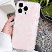 1个优雅浪漫粉色蕾丝图案透明气垫软手机壳，适用于苹果17/17 Pro Max/11/12/13/14/15/16 Pro Max - 彩色 - 查看 5