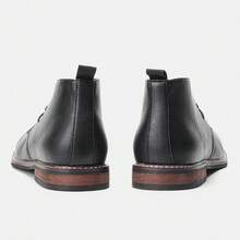 Men's Desert Boots, Classic Retro Derby Boots, Wear-Resistant Anti-Slip Casual Ankle Boots - Black - View 6