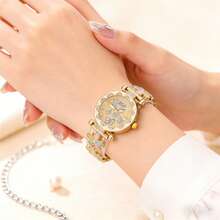 1件 优雅简约镶钻腕表，奢华优雅女士腕表 - 彩色 - 查看 5