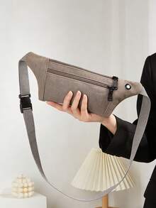 New Arrival Women's Large Capacity Multi-Function Canvas Chest Bag, Fashion Sports Phone Pouch, Casual Minimalist Waist Pack - Multicolor - View 11