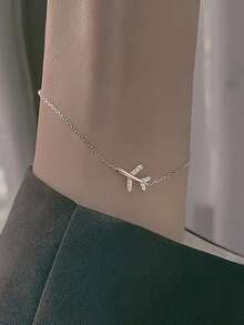1条S925纯银可爱纸飞机设计手链，时尚独特简约饰品，甜美清新ins风配饰，精致礼物 - 飛機 - 查看 6