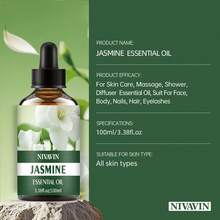 NIVAVIN 茉莉花精油 30ml/60ml/100ml，迷人的茉莉花香，持久留香，适合清新空气，可搭配香薰机使用，优雅礼品。 - 茉莉 - 查看 11